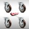 Service Caster 5 Inch SS Maroon Polyurethane Swivel Top Plate Caster Set with Brake SCC SCC-SS20S514-PPUB-MRN-TLB-4 - alternate 6